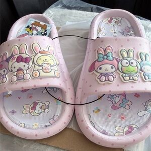 Hello Kitty Pink Kids Slide Sandals